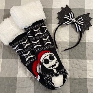 Jack Skellington Cozy Socks and Headband